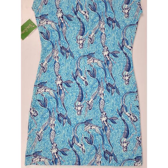 NWT Lilly Pulitzer Hayley Resort Spa Blue Mermaid French Terry Mini‎ Dress Small - Picture 8 of 12